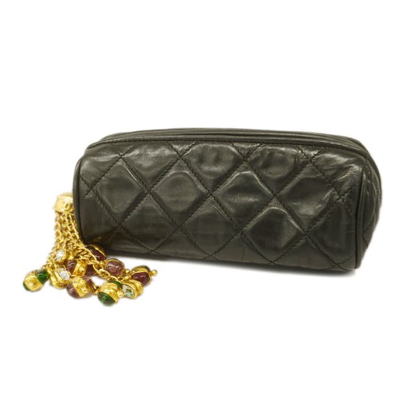 CHANEL Handbags - CHANELAuth  Matelasse Pouch Women's Leather Black